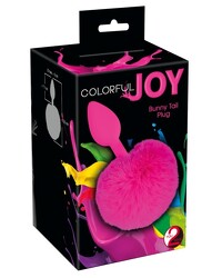 Colorful Joy Bunny Tail: Analplug, pink